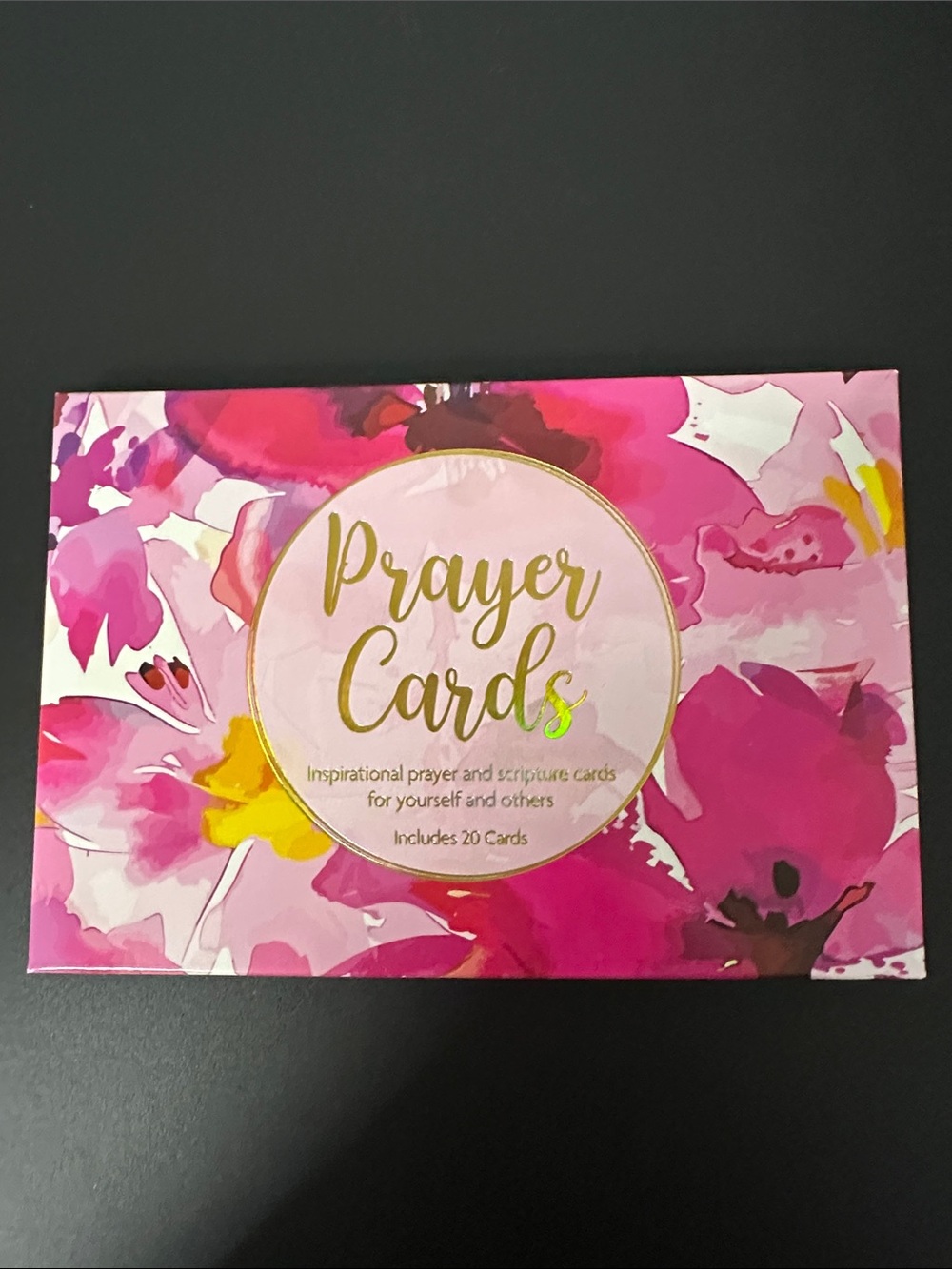 Floral Prayer Cards Set X2 with Gold Script